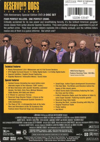 Reservoir Dogs (1992) 10th Anniversary Special Edition - DVD
