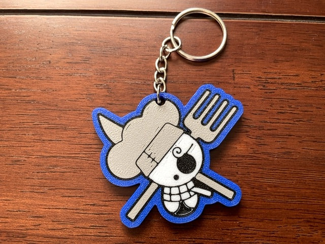 Sanji One Piece 3D Print - Keyring with Chain