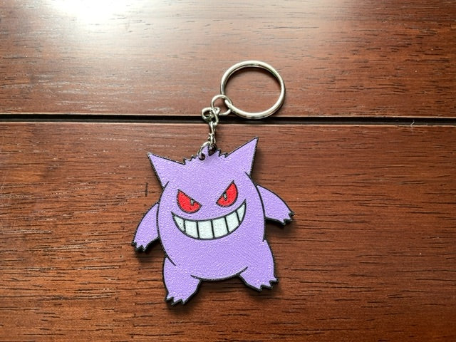Gengar Pokemon 3D Print - Keyring with Chain