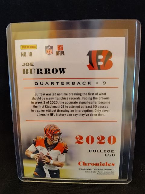 Joe Burrow chronicles rookie card