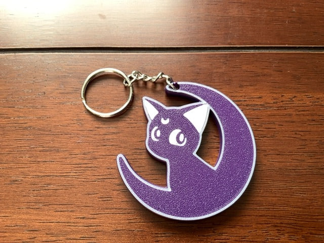 Luna Sailor Moon 3D Print - Keyring with Chain
