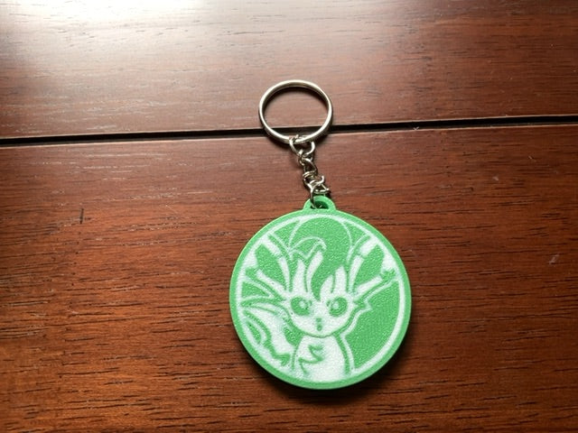 Lefeon Pokemon 3D Print - Keyring with Chain