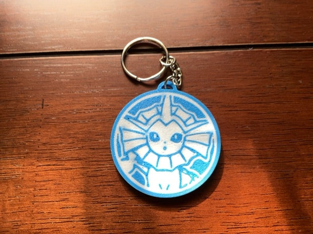 Vaporeon Pokemon 3D Print - Keyring with Chain