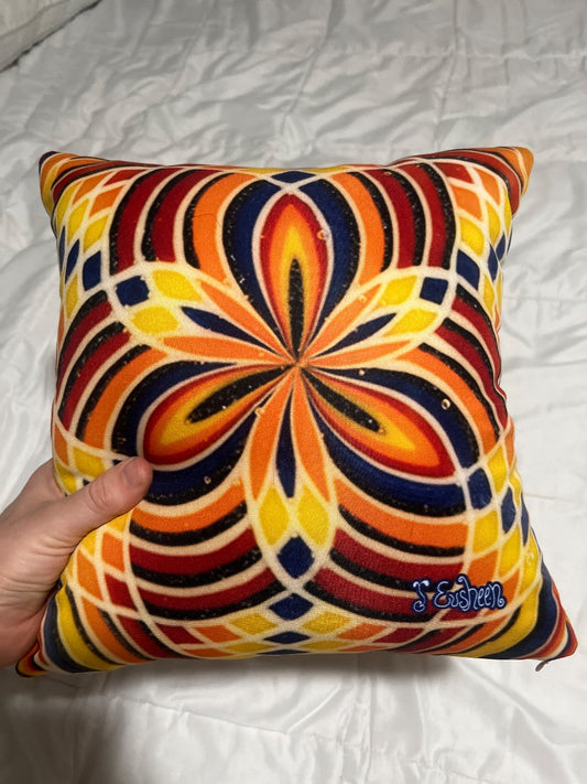 Eusheen X Grassroots multicolor rainbow pillow