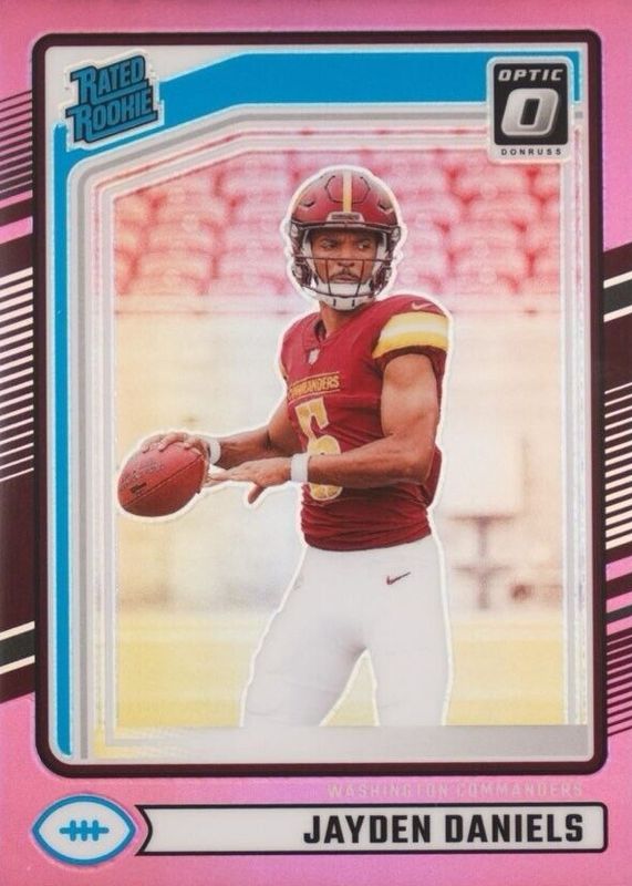 Jayden Daniels Pink Optic Rated Rookie