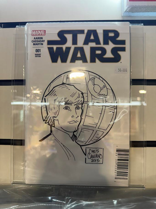 Star Wars #1 Blank Variant w/ Sketch by Chris Caniano (Luke)
