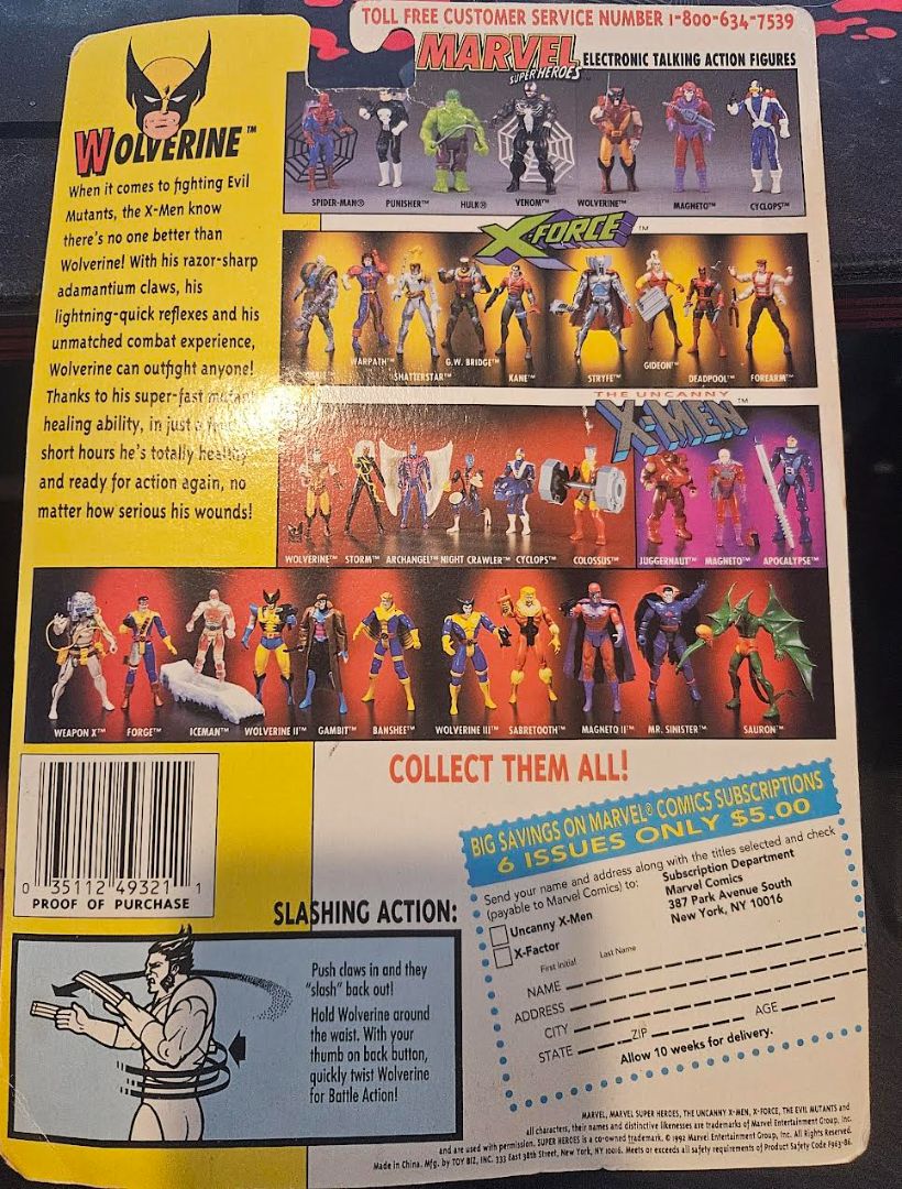 X-Men Wolverine 3rd Edition Toy Biz 1996 Action Figure MOC