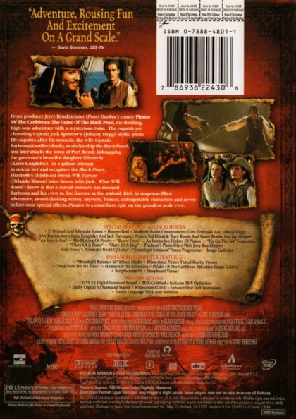 Pirates of the Caribbean: The Curse of the Black Pearl (2003) 2 Disc Collector's Edition - DVD