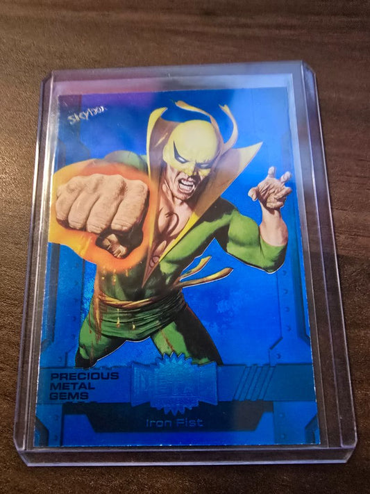 2024 Skybox Marvel Metal Universe Avengers PMG Blue #46/50 Iron Fist #119 SP