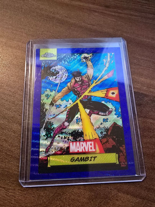2024 Topps Chrome Marvel. Gambit- Blue Wave Refractor 008/150 #3