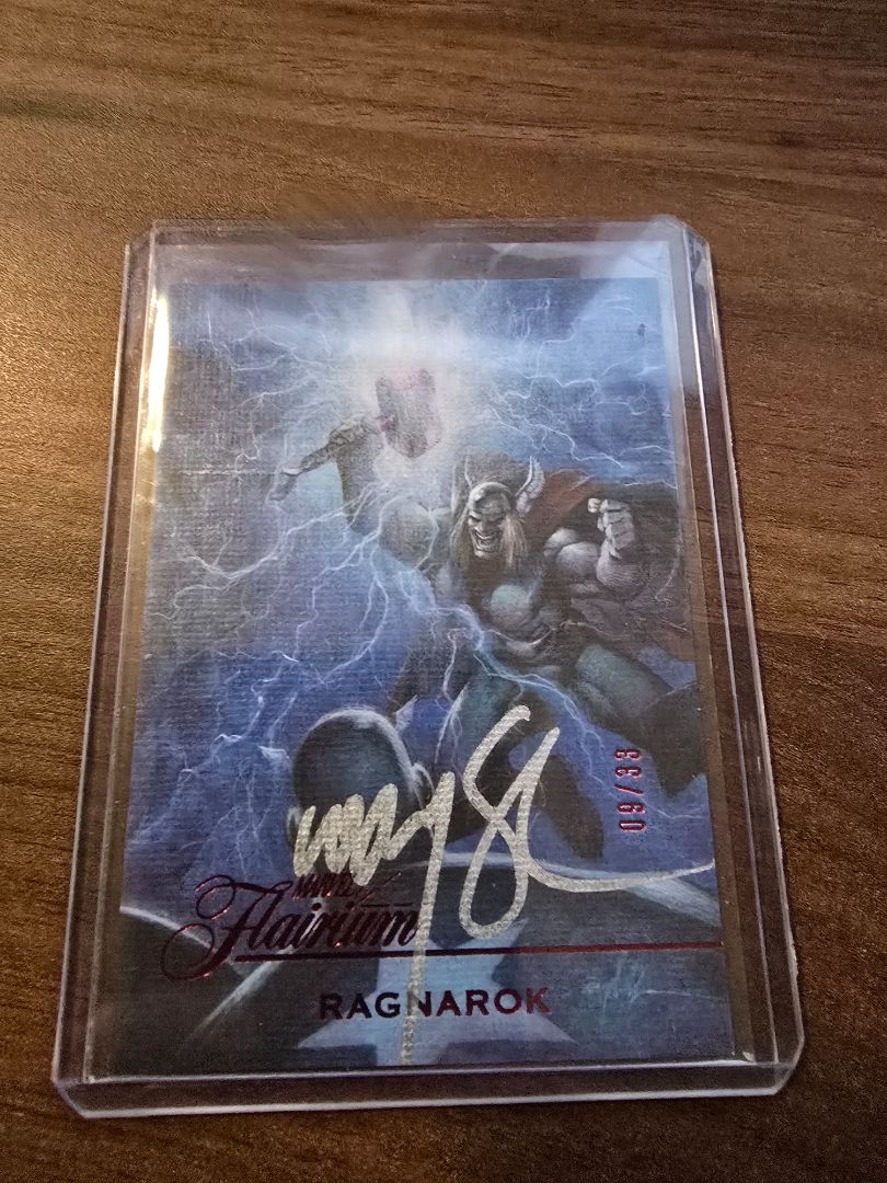 2023 Marvel Flair Flairium Thor Ragnarok Artist Auto Jon Wayshak /33