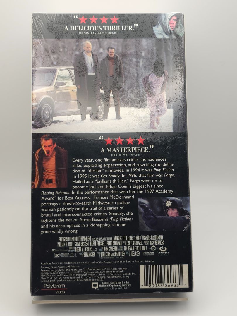 SEALED Fargo VHS
