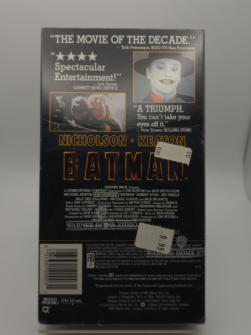 SEALED Batman VHS (Small tear, bottom edge)