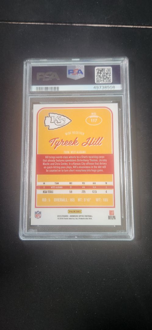 2016 Donruss Optic. Tyreek Hill RC PSA 10