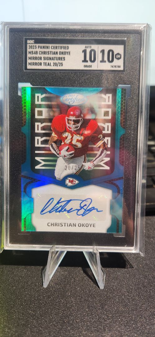 2023 Certified Christian Okoye Mirror Signatures Teal