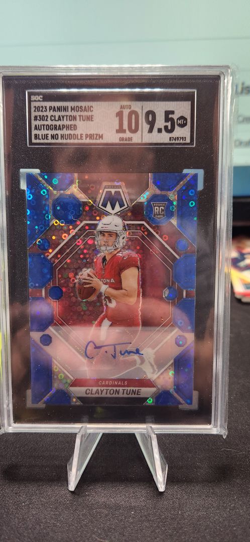2023 Mosaic Clayton Tune Blue No Huddle Autograph