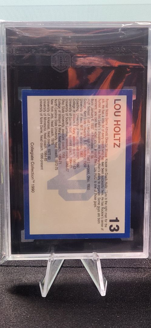 1990 Collegiate Collection #13 Lou Holtz SGC 9.5