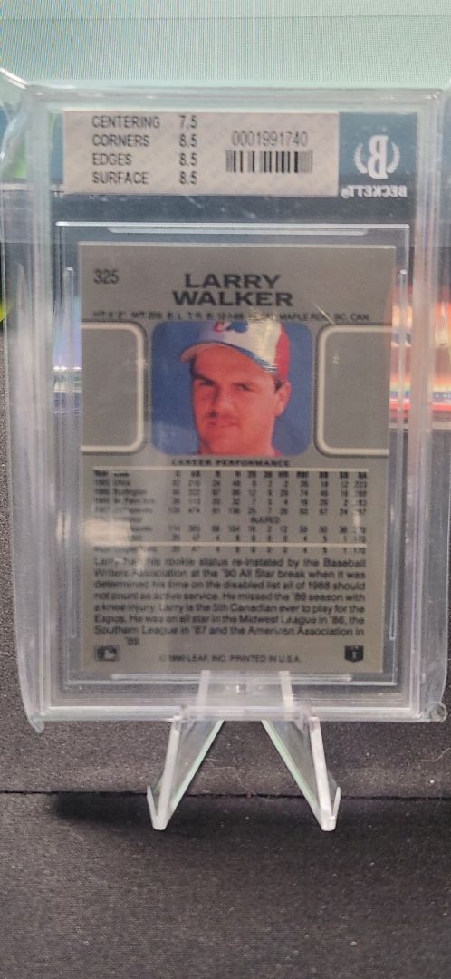 1990 Leaf Larry Walker#325 BGS 8