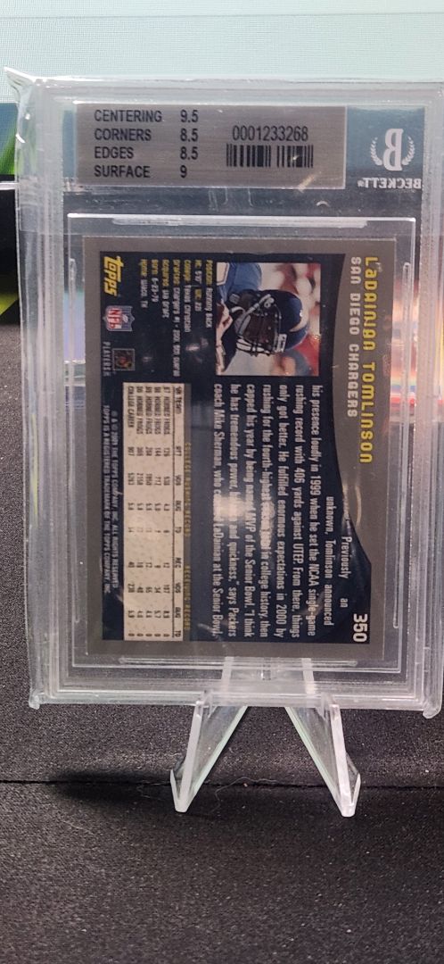 2001 Topps #350 Ladainian Tomlinson RC BGS 8.5