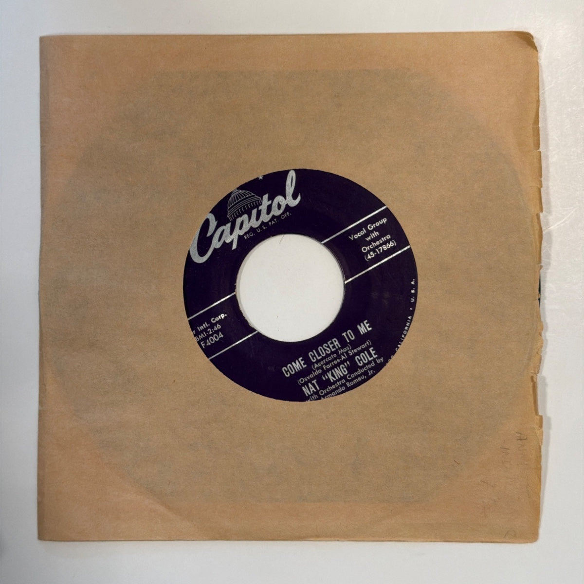 NAT "KING" COLE - COME CLOSER TO ME (1958) - Vinyl