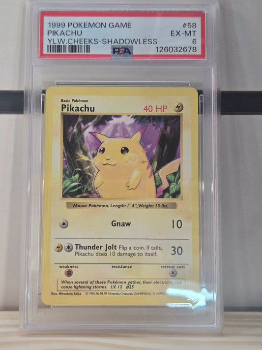 Pikachu Yellow cheeks Psa 6