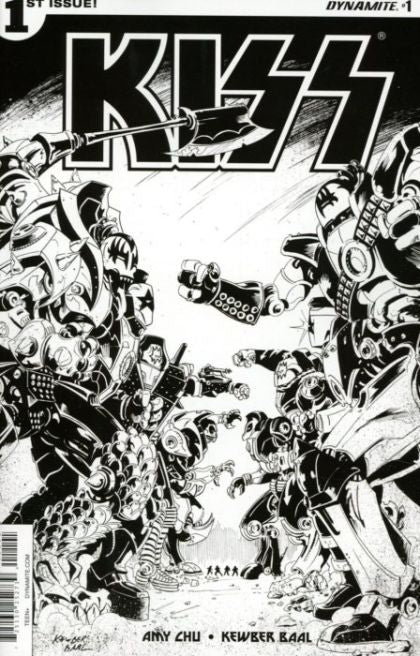 Kiss (Dynamite Entertainment) #1J Incentive Kewber Baal Black & White Cover