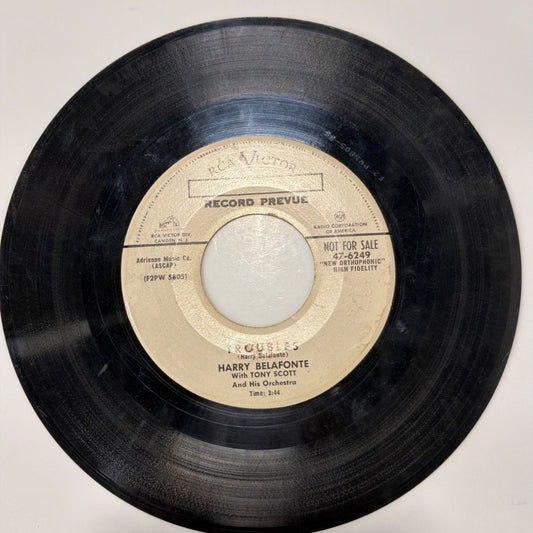 HARRY BELAFONTE With TONY SCOTT And His Orchestra - TROUBLES (1955) - Vinyl