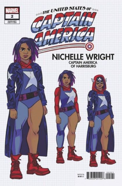 The United States of Captain America #2B Variant Natacha Bustos Design Cover