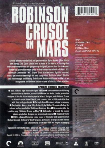 Robinson Crusoe on Mars (1964) Criterion Collection - DVD