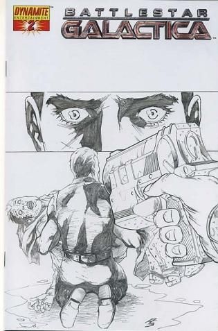 Battlestar Galactica, Vol. 1 (Dynamite Entertainment) #2G Adriano Batista Sketch Variant