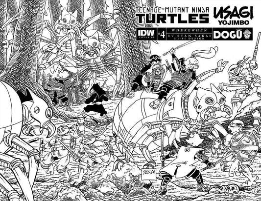 Teenage Mutant Ninja Turtles/Usagi Yojimbo: Wherewhen #4 Variant Ri (25) (Sakai Black & White)