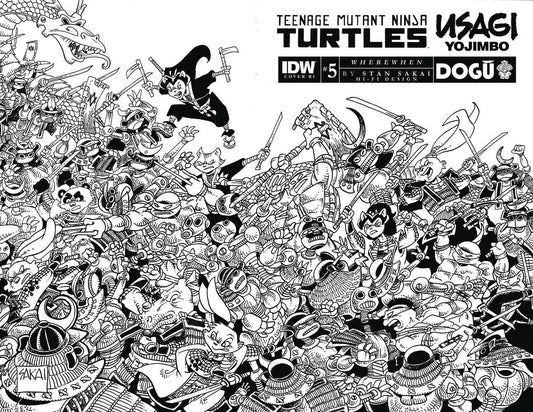 Teenage Mutant Ninja Turtles Usagi Yojimbo Wherewhen #5 Cover D 25 Copy Variant Edition Sakai Black & White