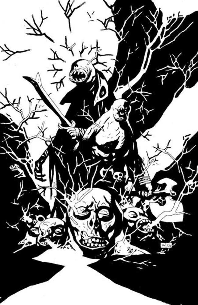 Red Roots #1 Cover I 1 in 50 Mike Mignola Black & White Full Art Variant