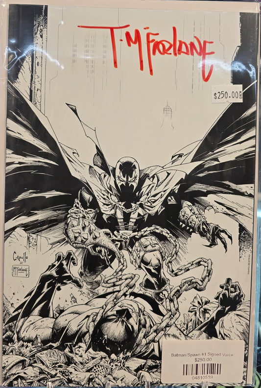 Batman / Spawn #1 Cover P 1:666 Greg Capullo Black & White Todd McFarlane Signed Virgin Variant