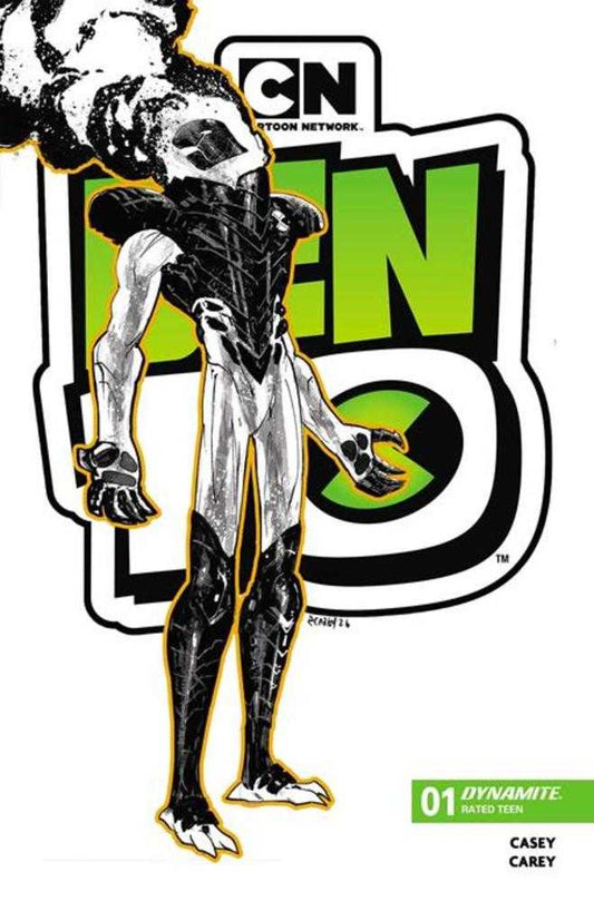 Ben 10 #1 3rd Printing Cover B Inc 1:7 Robert Carey Black & White Variant