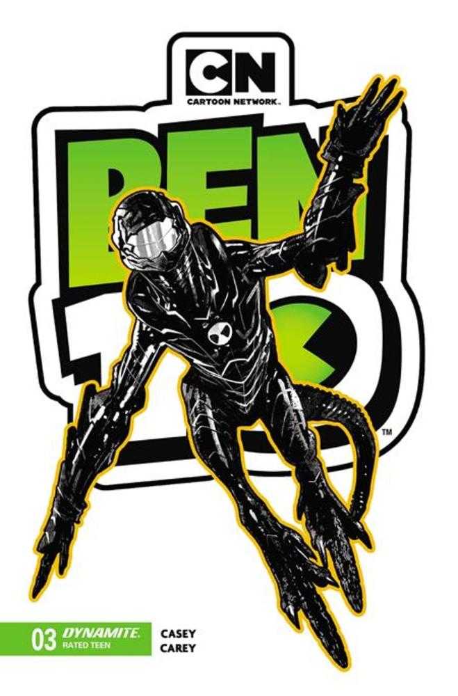 Ben 10 #3 2nd Printing Cover B Inc 1:7 Robert Carey Black & White Variant