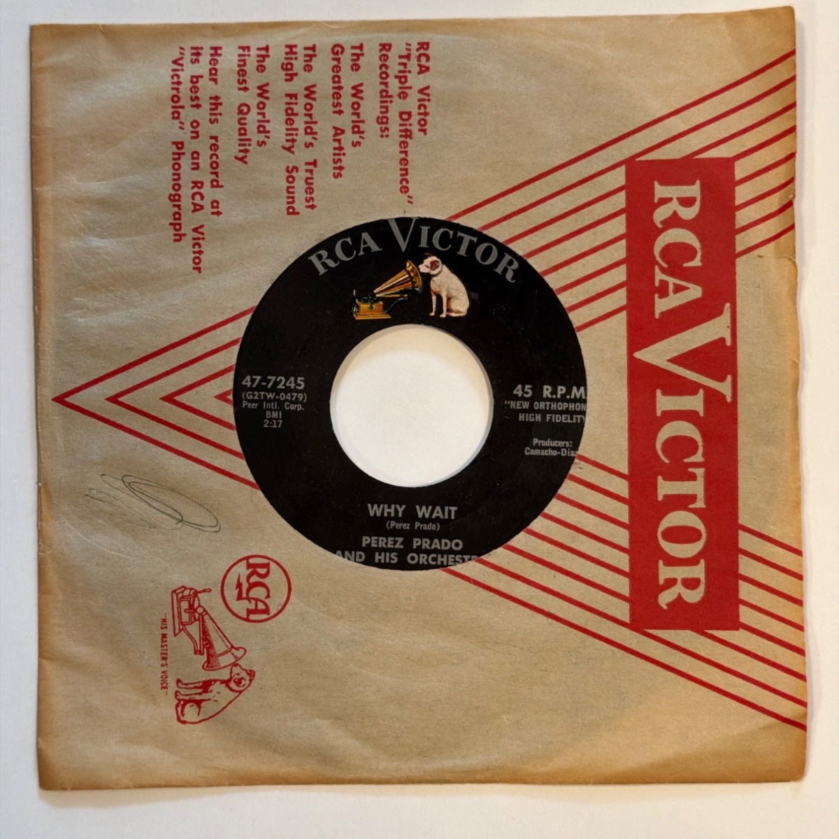 Perez Prado And His Orchestra - Patricia / Why Wait (1958) - Vinyl