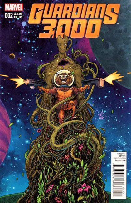 Guardians 3000 #2C Ian Bertram Rocket Raccoon and Groot Cover