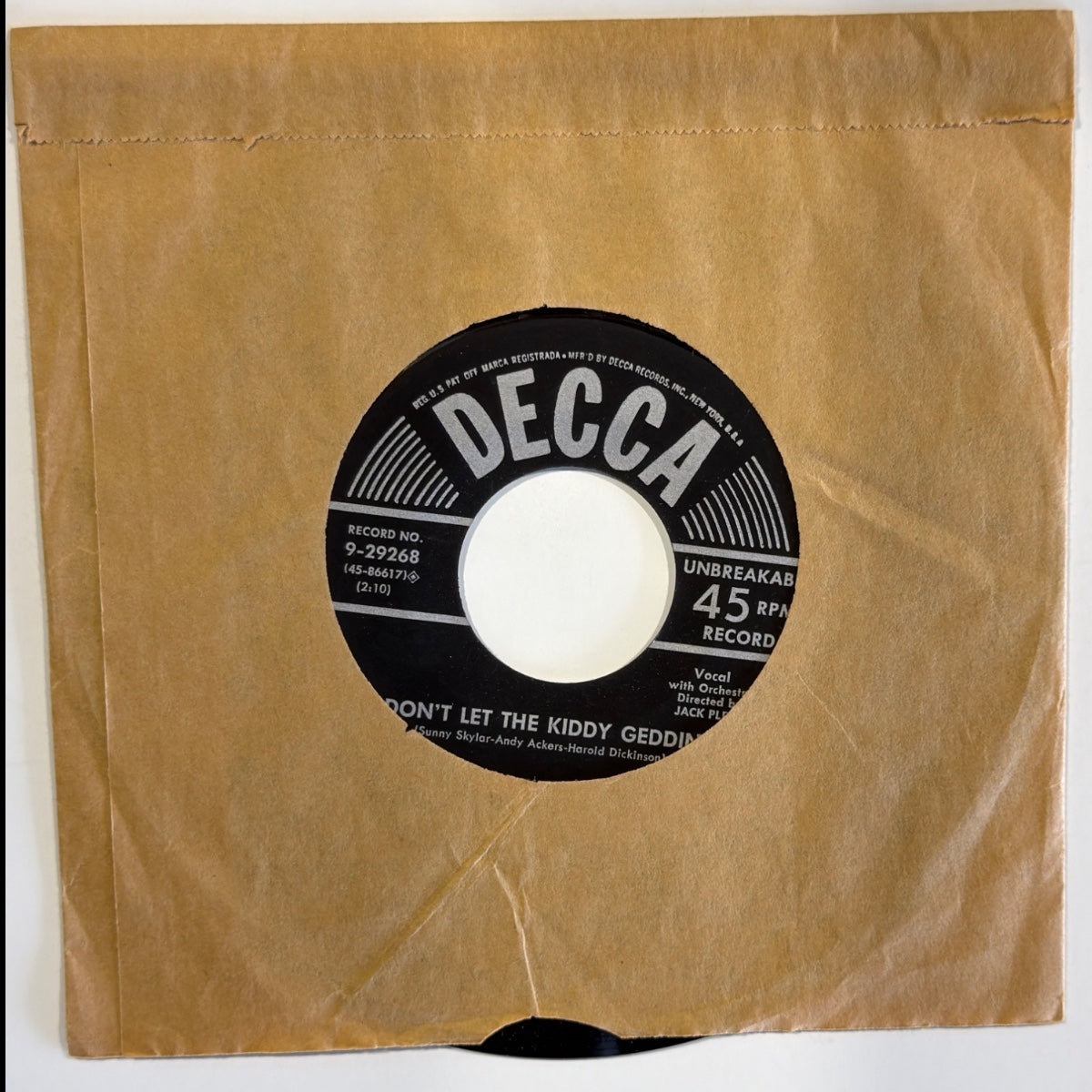 Unknown Artist - DON'T LET THE KIDDY GEDDIN' (1954) - Vinyl