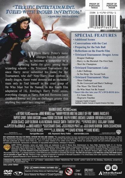 Harry Potter and the Goblet of Fire (2005) Two-Disc Special Edition - DVD