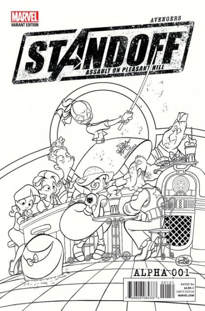 Avengers Standoff: Assault On Pleasant Hill - Alpha #1E Incentive Party Sketch Variant Cover