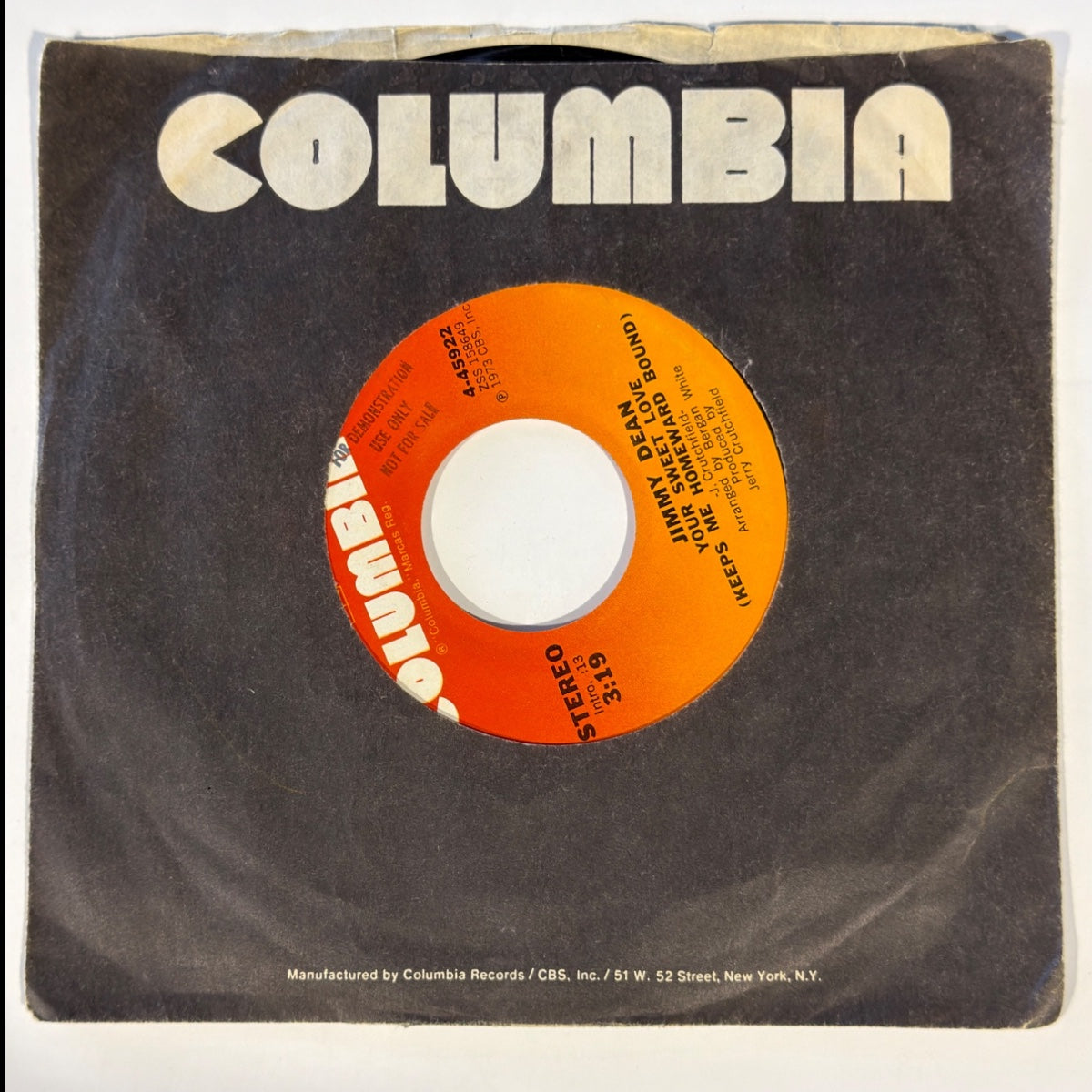 JIMMY DEAN - (KEEPS ME HOMEWARD BOUND) YOUR SWEET LOVE (1973) - Vinyl