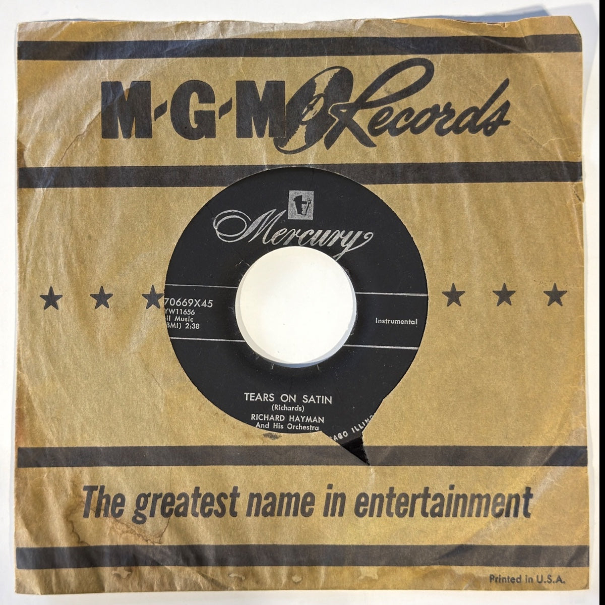 RICHARD HAYMAN And His Orchestra - TEARS ON SATIN (1955) - Vinyl