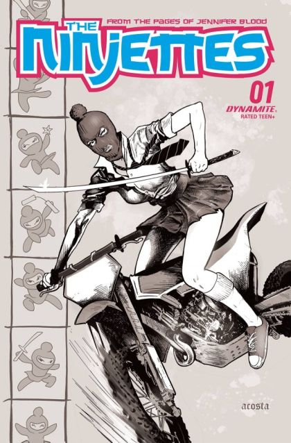 The Ninjettes, Vol. 2 #1F Dave Acosta B&W Variant (1:10)
