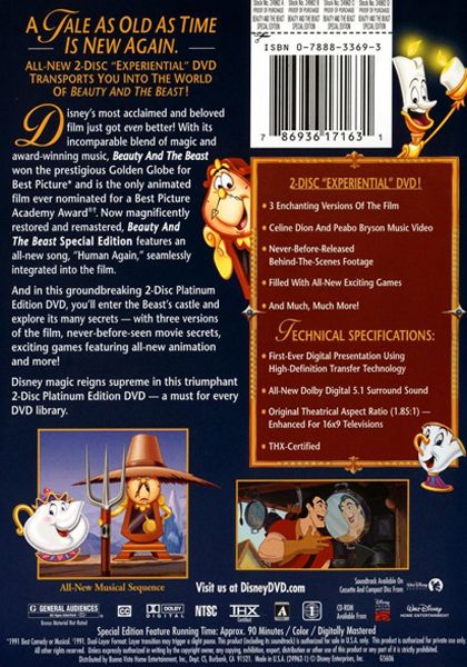 Beauty and the Beast (1991) Platinum Edition - DVD