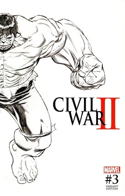 Civil War II #3G Variant Joe Quesada Midnight Launch Cover