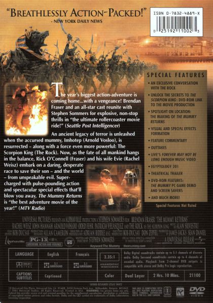 The Mummy Returns (2001) Collector's Edition Widescreen - DVD