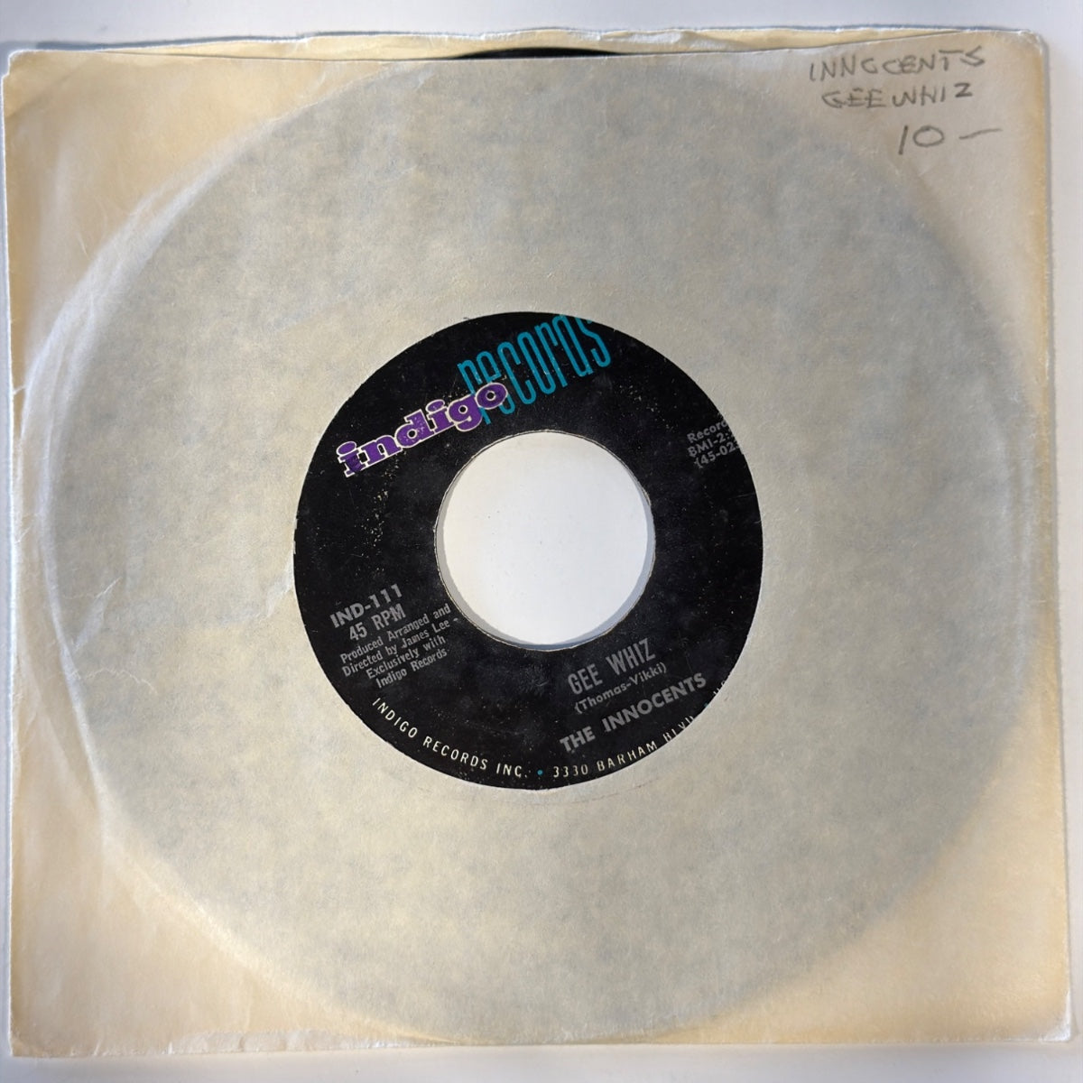 THE INNOCENTS - GEE WHIZ (1960) - Vinyl