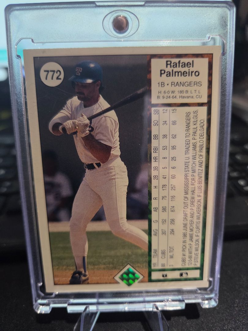 1989 Upper Deck #772 Rafael Palmeiro Autgraph