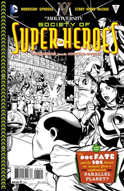 Multiversity: The Society of Super-Heroes #1B Black and White Cover
